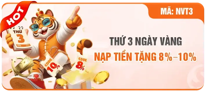 Sc88a8 Thứ 3 ngày vàng nạp tiền tặng thêm 8%-10%